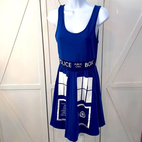 Doctor Who By Her Universe Tardis Police Public Call Box Dress Size Small - Picture 3 of 11
